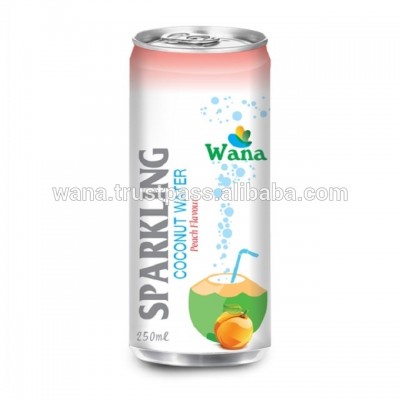 Sparkling Coconut Water Drink With Peach Flavor  250ml canned